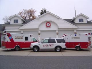 First aid vehicles outside station